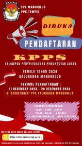 PENDAFTARAN KPPS PEMILU 2024 KALURAHAN MARGOREJO