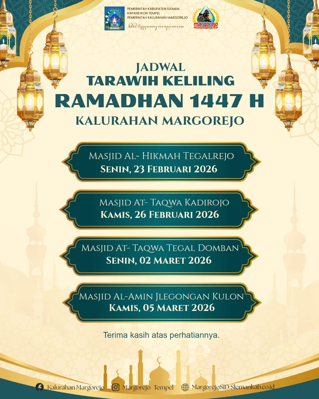 JADWAL TARAWEH KELILING